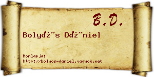 Bolyós Dániel névjegykártya